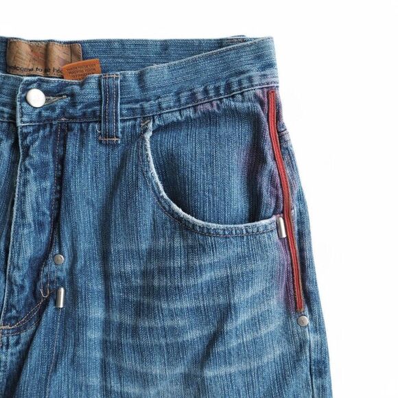 Arme Welcome to the Hood "Victory" Vintage Streetwear Denim Shorts Men's 36 RARE - Picture 6 of 12